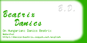 beatrix danics business card